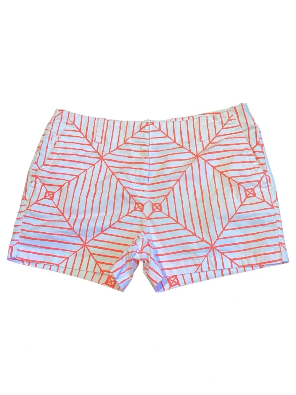 Vineyard Vines Women’s Size 12 Coral Geometric Print Chino Shorts 3” Inseam